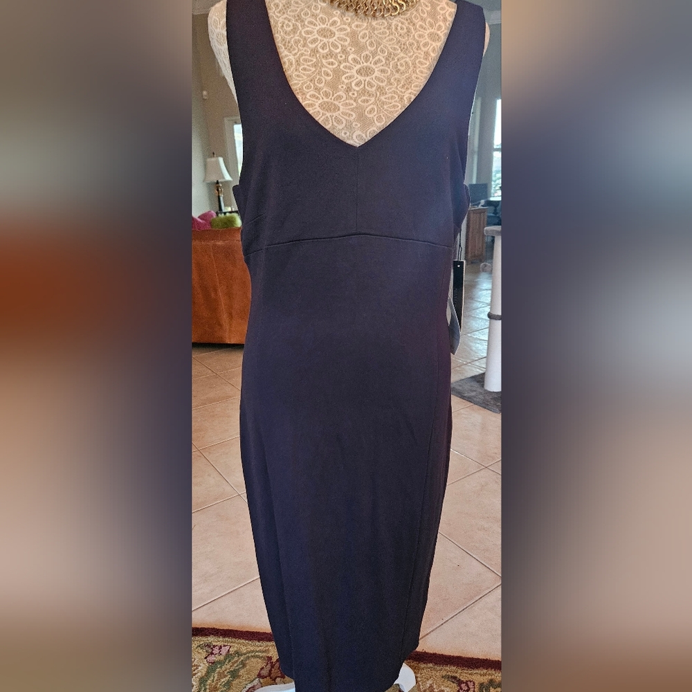 NWT Felicity & Coco Elegant Dark Blue Midi Dress Size L